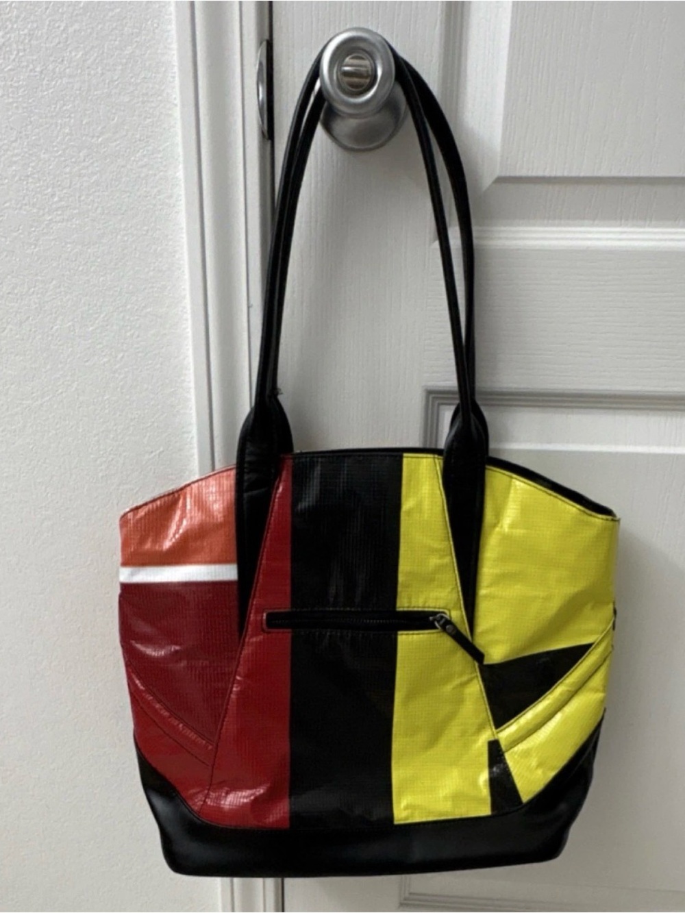 Rareform Colorblock Tote Bag in Yellow, Orange and Black - Picture 2 of 3